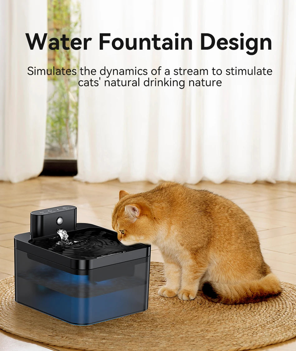 Wireless Auto Cat Water Fountain – Silent Pump, Fresh Filtered Water for Cats