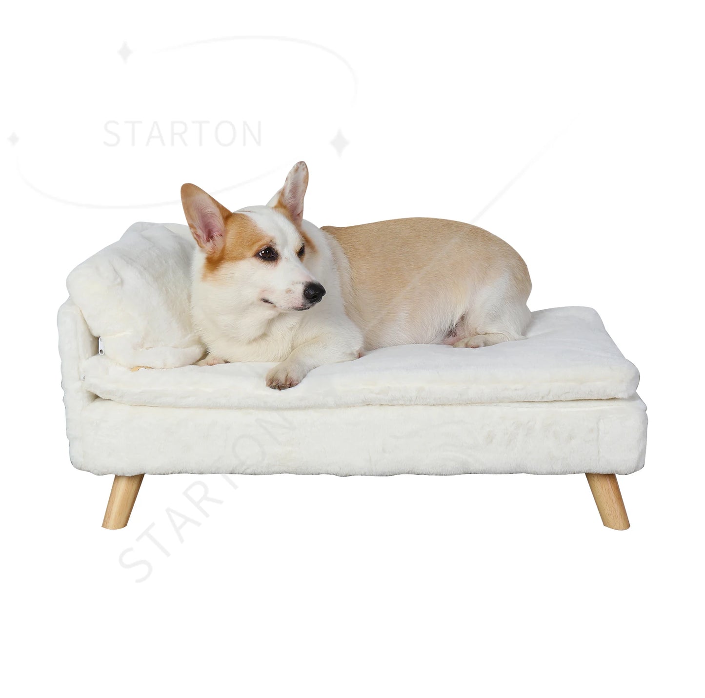 Nordic Wooden Pet Stool Bed – Waterproof Cozy Pad