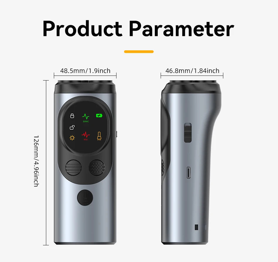 ROJECO Ultrasonic Dog Repeller Anti Barking Training Deterrent Device Rechargeable High Power Dog Repeller With LED Flashlight ﻿