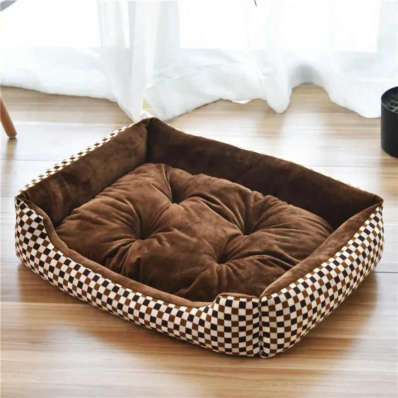 Classic Soft Cotton Pet Bed – Breathable, All Sizes