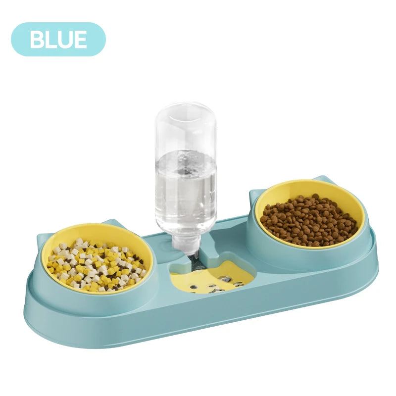 ROJECO 3-in-1 Pet Bowl Set – Auto Water Refill, Dual Feeding Bowls, Dry & Wet Separation