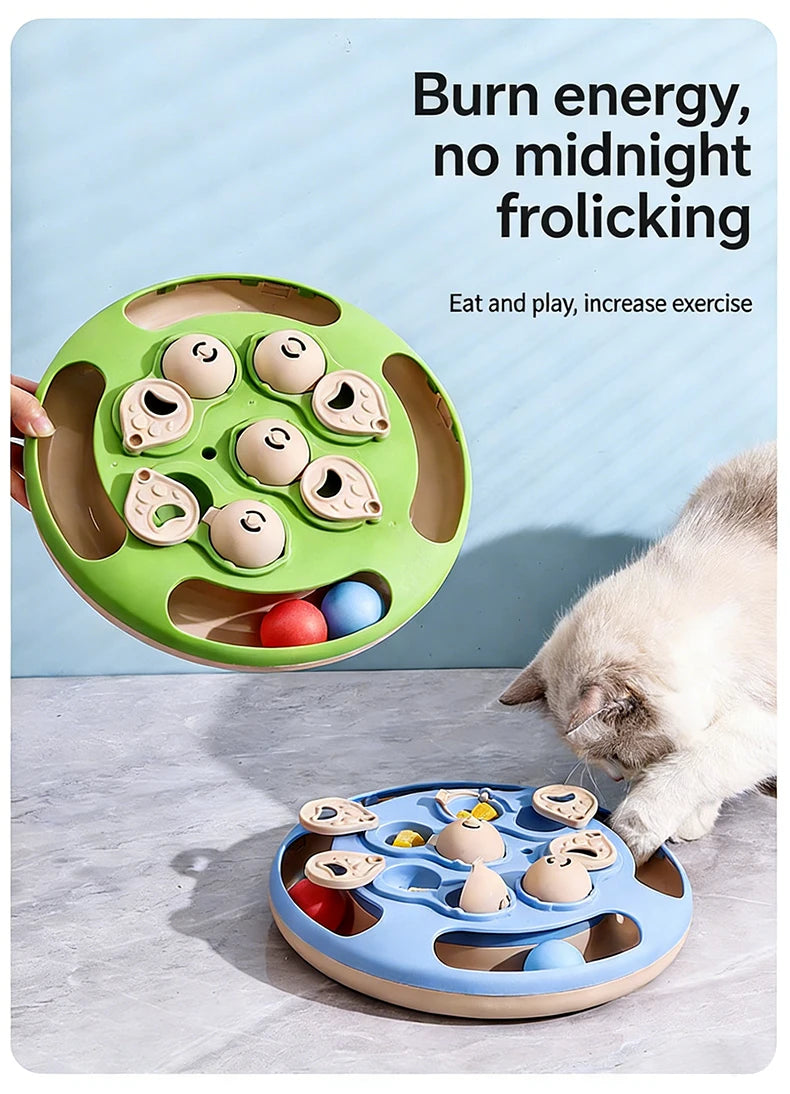 Smart Cat Puzzle Slow Feeder – Interactive Turntable Toy
