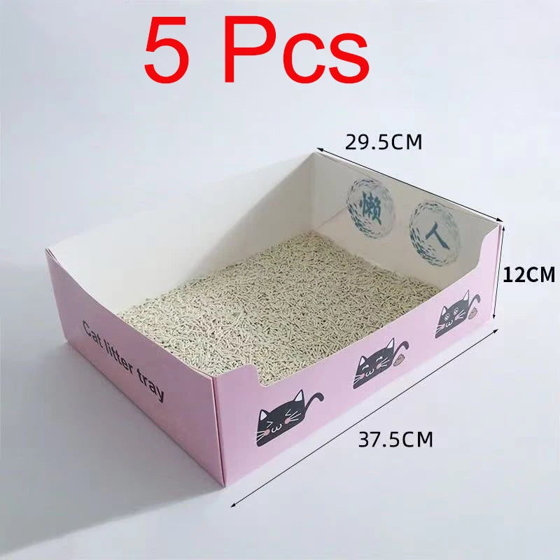 Disposable Cat Litter Box PP Waterproof Box Cat Toilet Special Cat Toilet Oversized Folding Cat Portable Outdoor Temporary Car