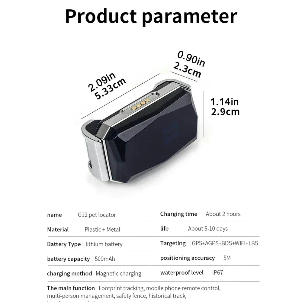 2G GPRS Pet GPS Tracker – Waterproof Locator Collar
