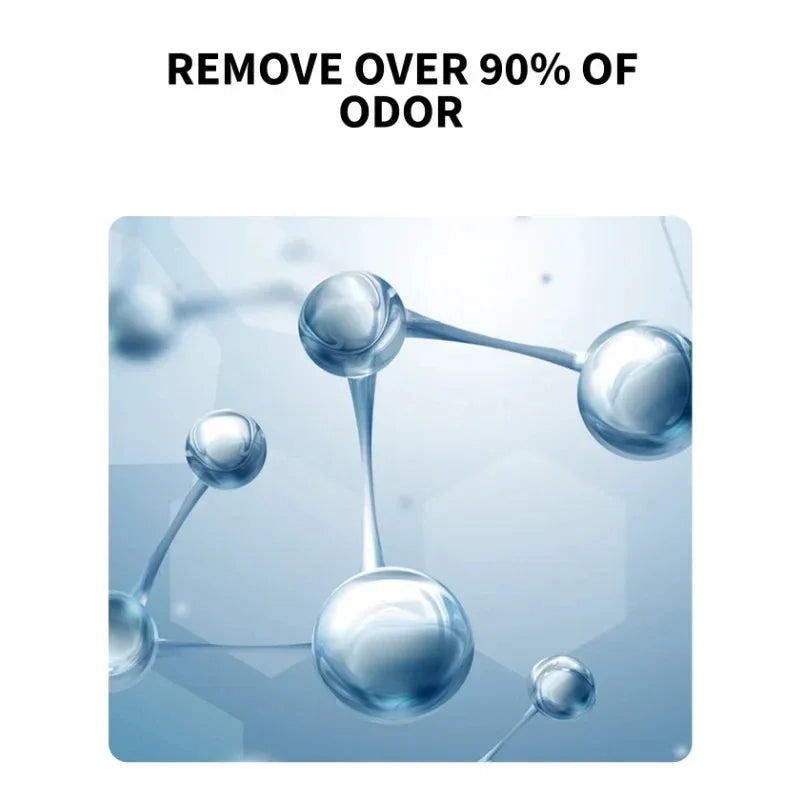 Waggy Tail Smart Cat Litter Box Deodorizer and Air Purifying Liquid Refill in a clear bottle with label.