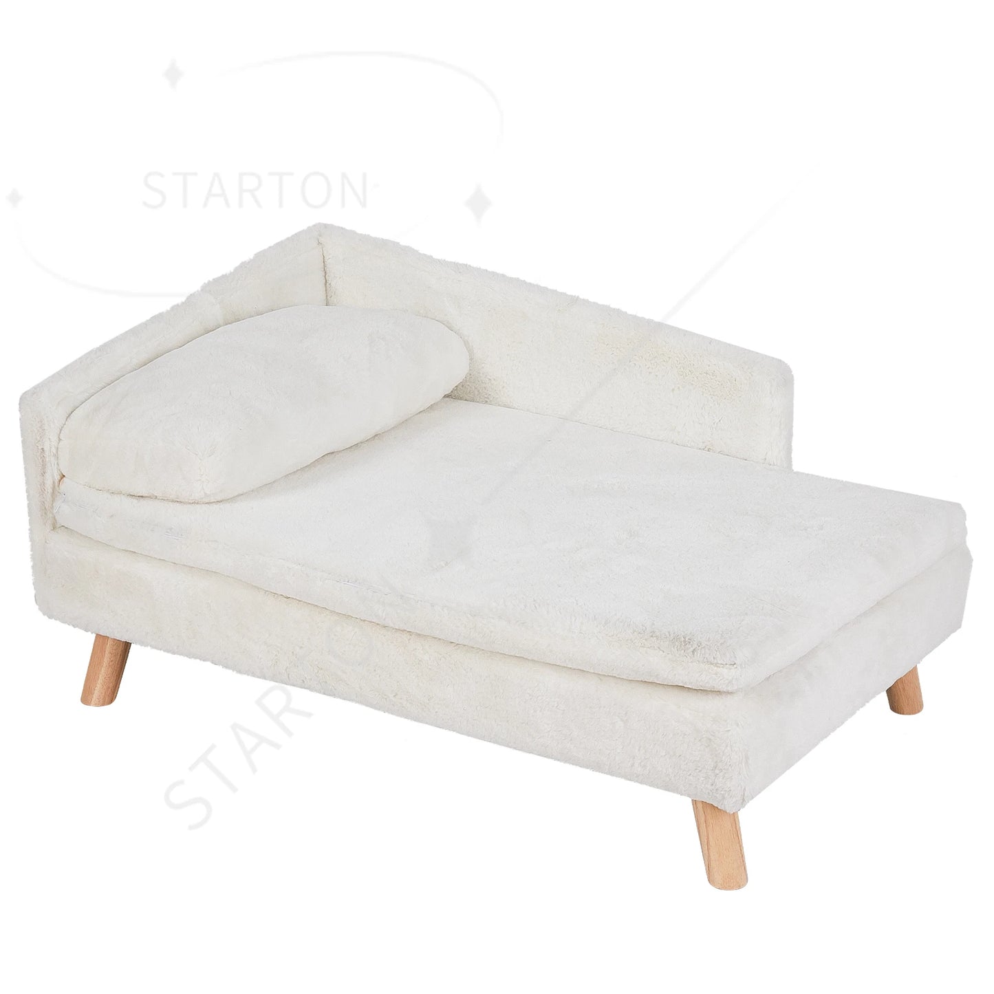 Nordic Wooden Pet Stool Bed – Waterproof Cozy Pad