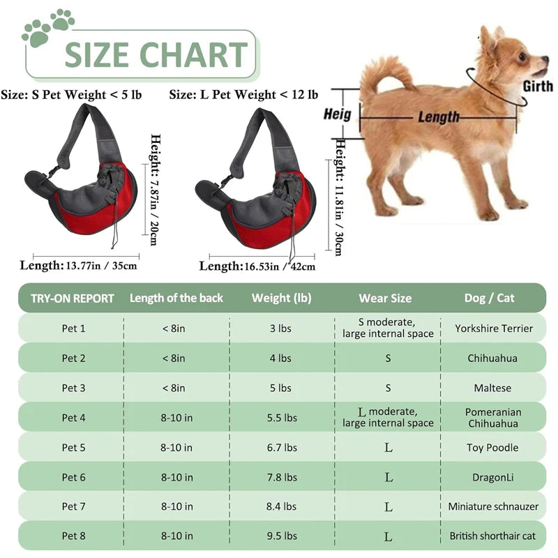 Crossbody Mesh Pet Carrier Sling Bag