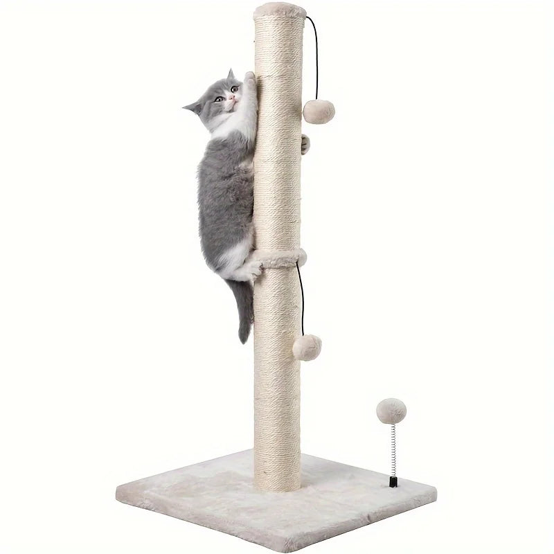 34-Inch Sisal Cat Scratching Post with Hanging Ball
