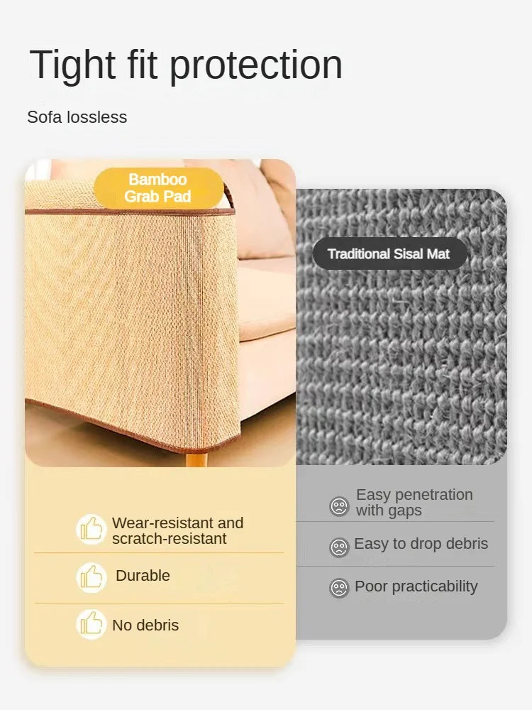 Cat Scraper bamboo mat Cat Training Scratch Pad Table Leg Cat Scratcher Furniture Protection Mat Sofa Protector Scratch Carpet