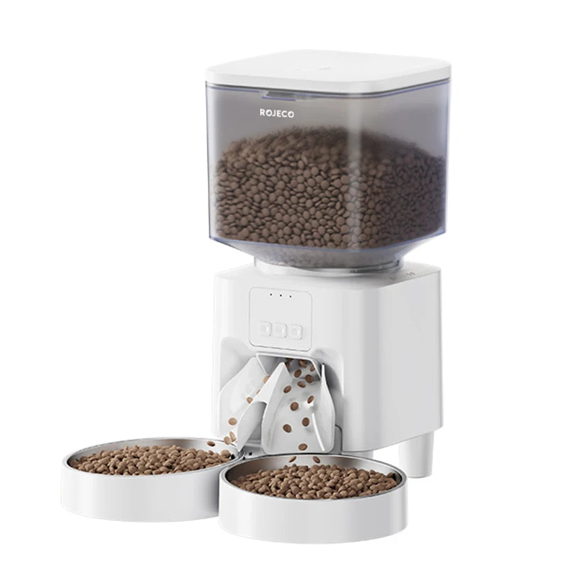 ROJECO 4.5L Auto Dog Feeder – WiFi App, Smart Kibble Dispenser for Cats & Dogs