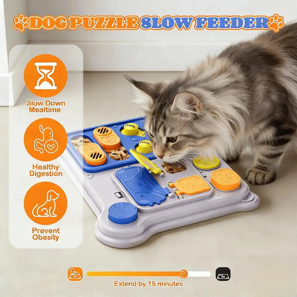 Cat Slow Feeder Treat Dispenser – Interactive Training Toy