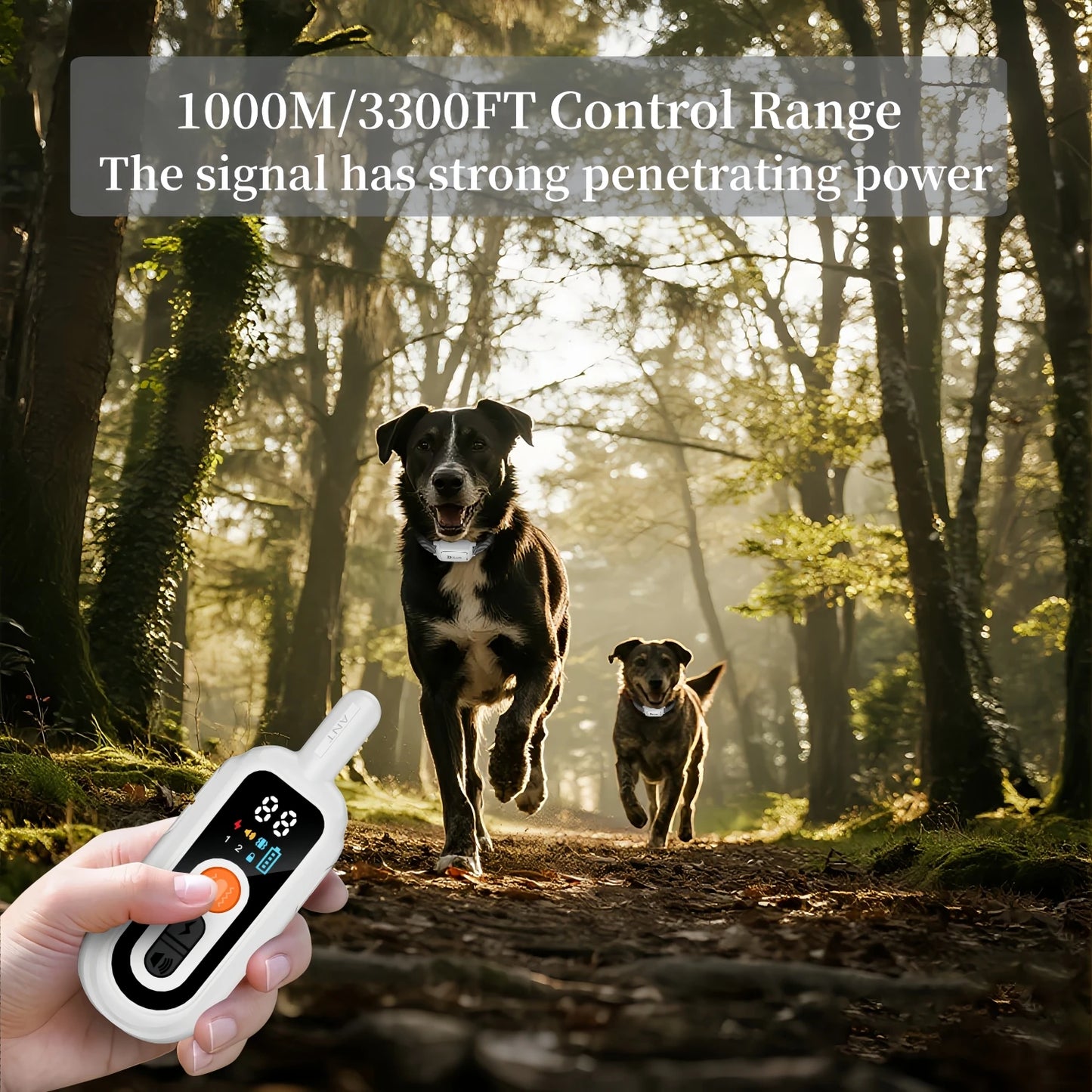 Waggy Tail YHLC rechargeable automatic dog training collar with electric bark stopper, 3300ft range, for anti-bark training.