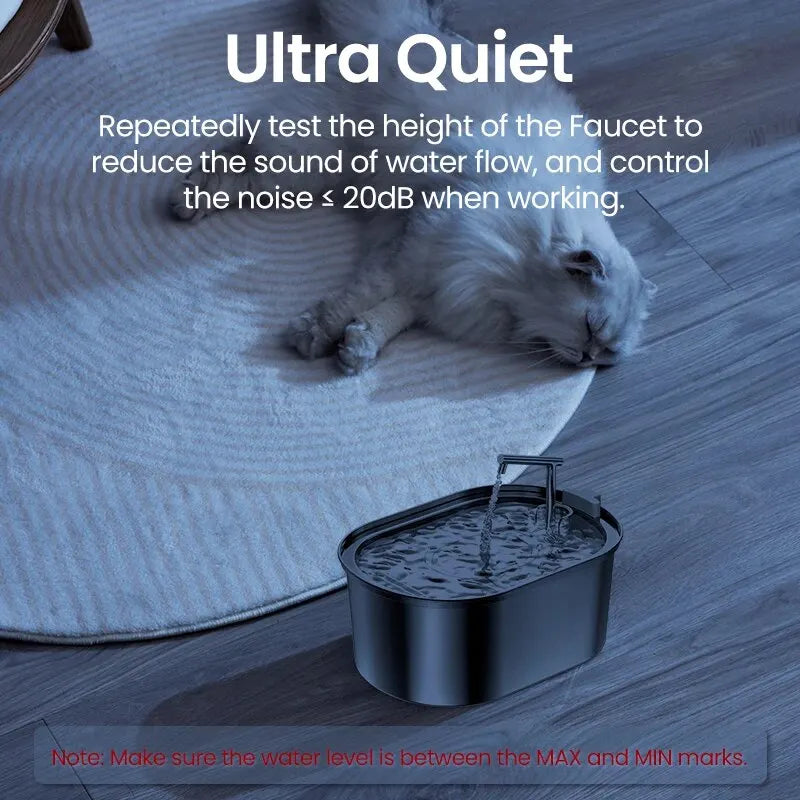 ROJECO Stainless Steel Cat Water Fountain – Auto Drinker with Pump for Cats & Dogs