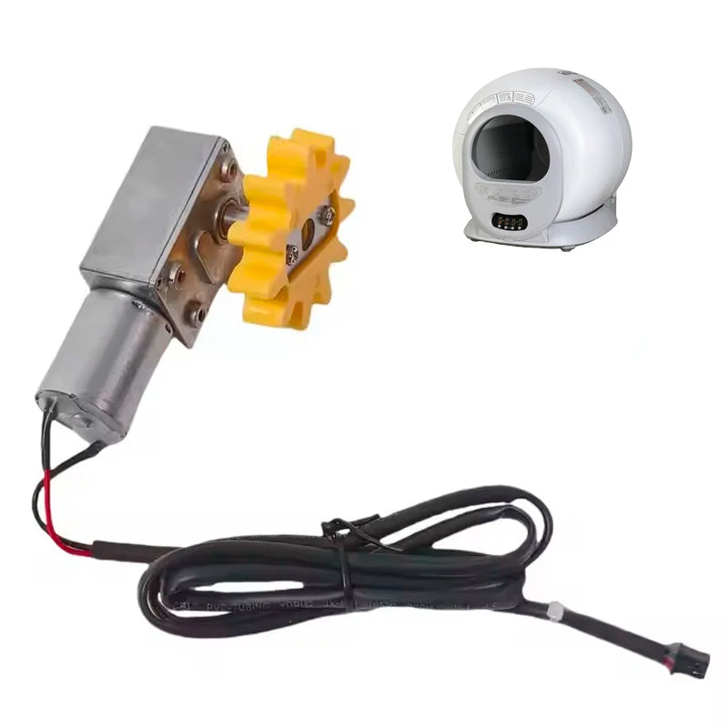 Waggy Tail smart self-cleaning litter box replacement motor, original electric part, shown in close-up view.