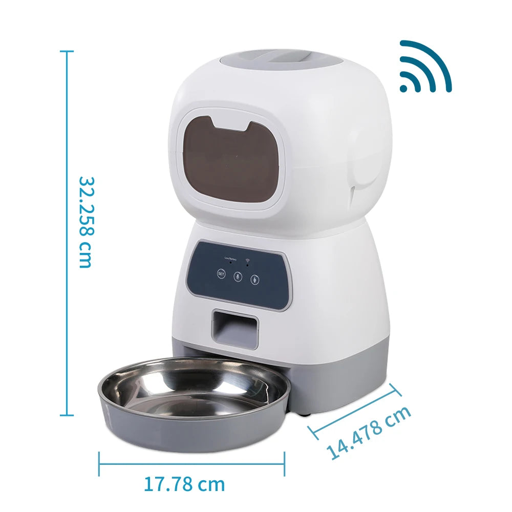 3.5L Auto Pet Feeder & 2L Water Fountain – WiFi App Combo