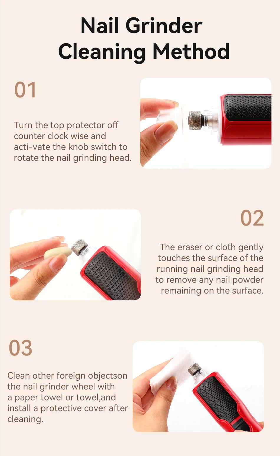ROJECO Electric Pet Nail Grinder – Rechargeable, LED Light, 7-Speed for Cats & Dogs