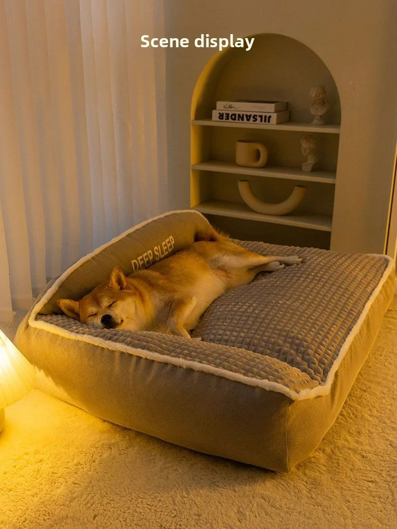 Non-Slip Winter Pet Kennel Bed – Soft & Washable