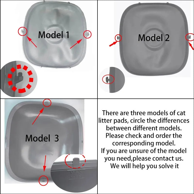 Waggy Tail smart cat litter box replacement accessories including pad, bin, door, and filter in a set.