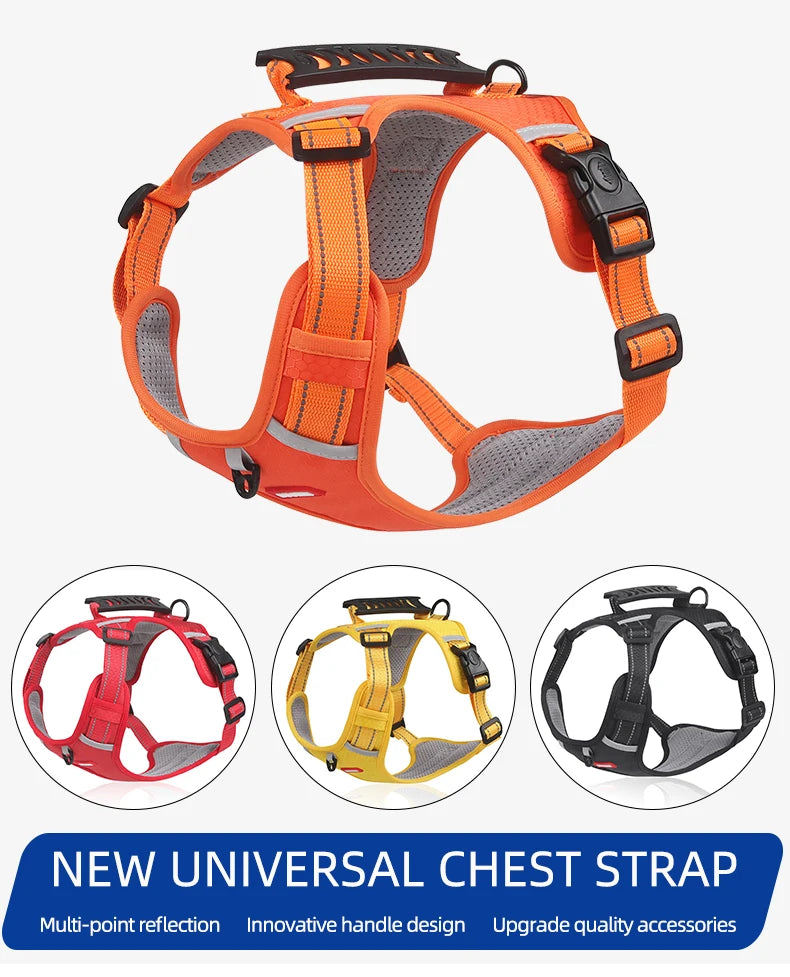 Adjustable Oxford Dog Harness Vest – Reflective Walking