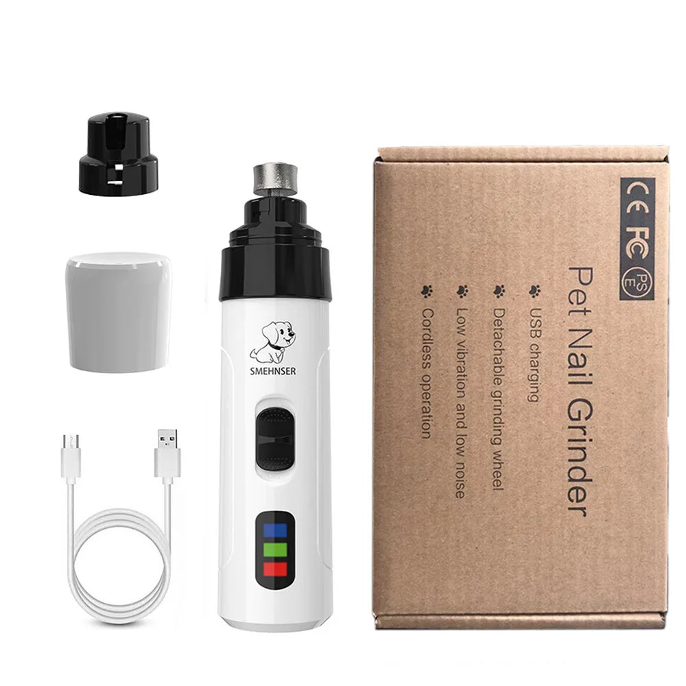 USB Rechargeable Pet Nail Grinder – Quiet & Safe for Cats & Dogs