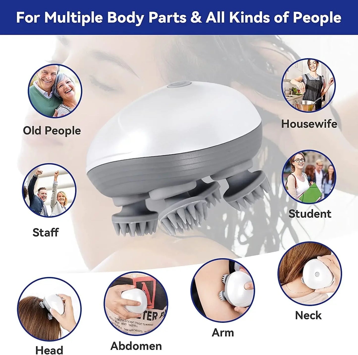 Electric Pet Head & Back Massager – Tension Relief