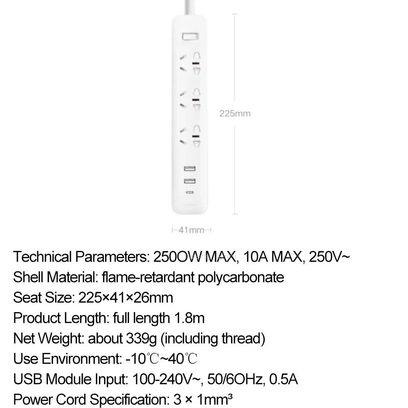 Xiaomi 20W Fast Charging Power Strip – 2AC+1C for Pet Devices