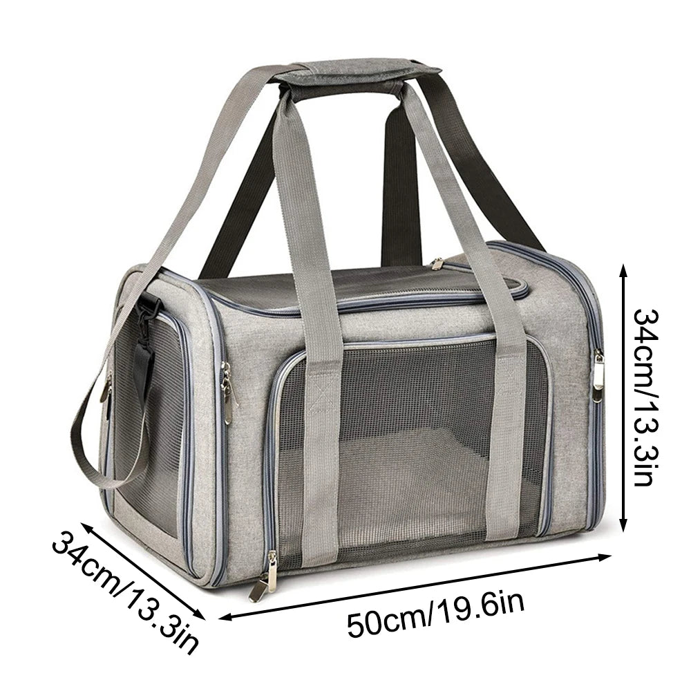 Cat & Dog Carrier for Small to Medium Pet up to 15 Lbs, Collapsible and Suitable for Travel