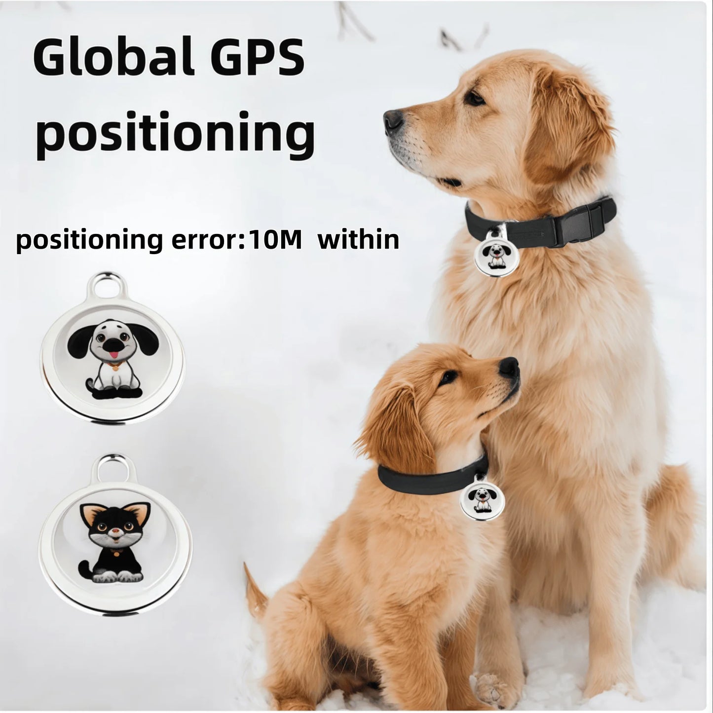 Smart Pet GPS Tracker Waterproof Anti Lost Device Global Locator for Cat Dog Compatible with iOS Android