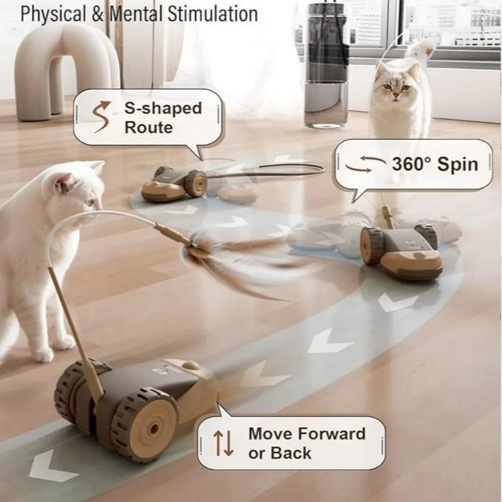 Smart Auto-Moving Cat Toy Car – 2 Modes, Touch Wake-Up