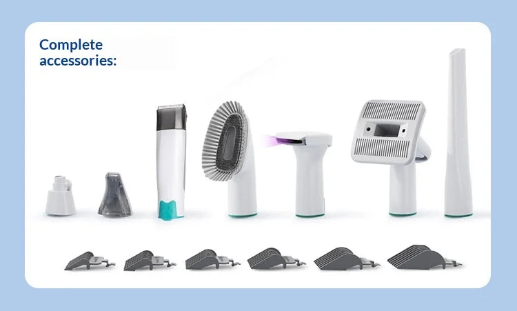 7-in-1 Pet Grooming Vacuum Kit – Hair Trimmer & Suction