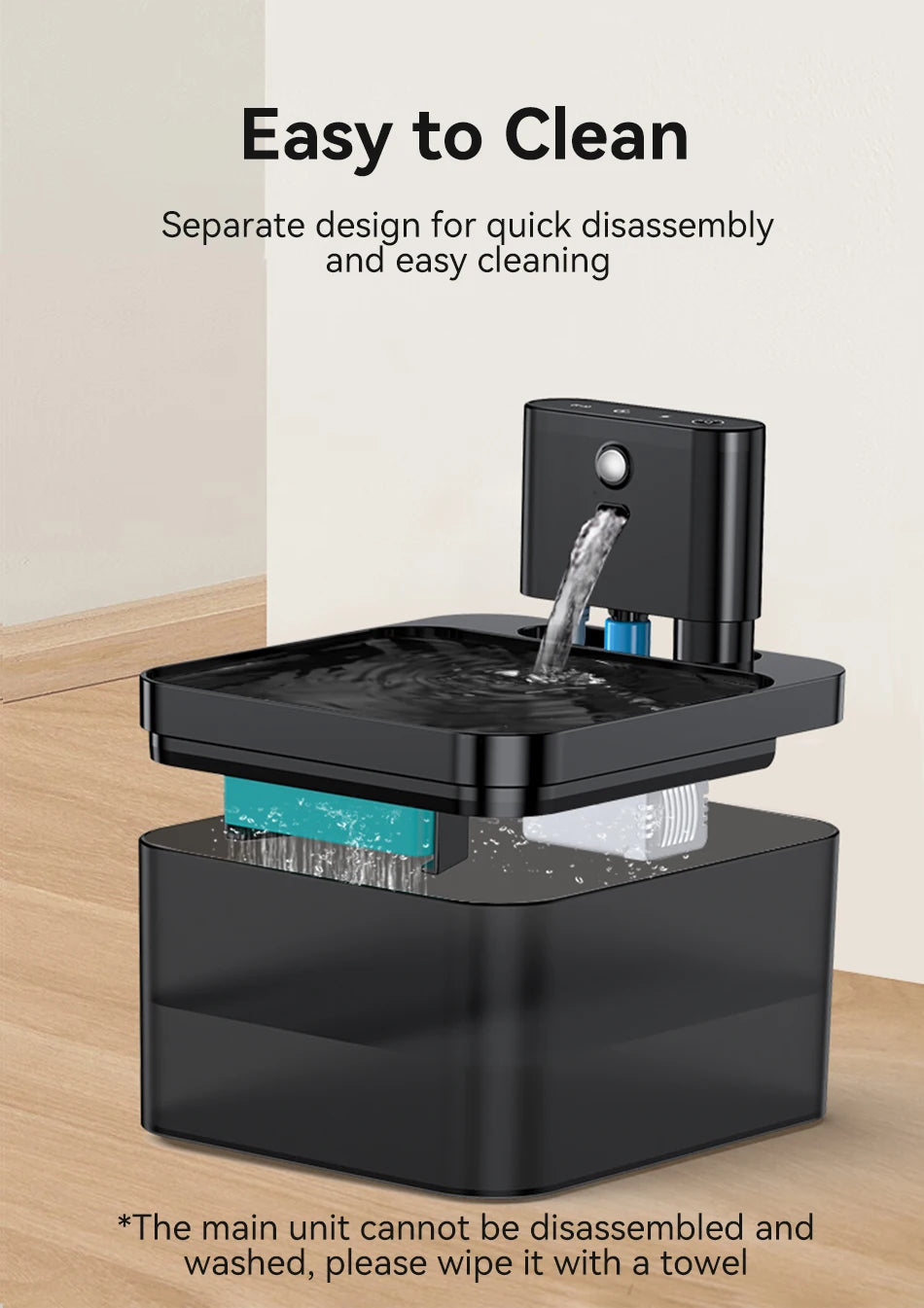 Wireless Auto Cat Water Fountain – Silent Pump, Fresh Filtered Water for Cats