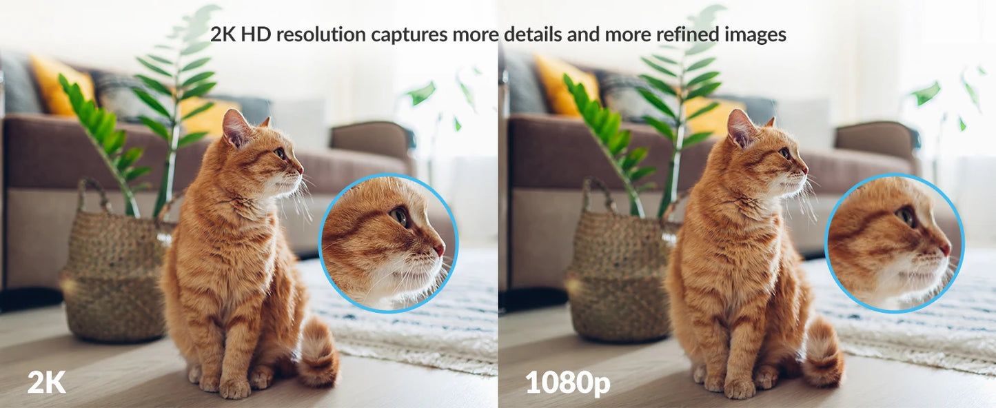 YI 2pcs Pro Camera Kit 2K 3MP, AI-Based Smart Home 2.4G Baby Cam Pet Video Record Surveillance Enhanced Night Vision