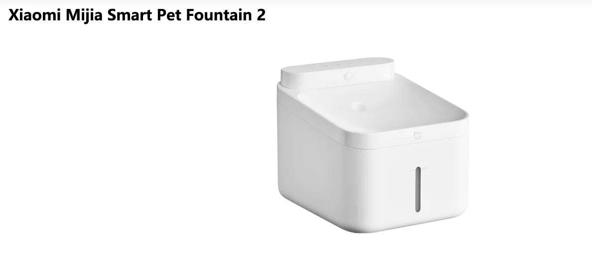 Xiaomi Mijia Smart Pet Drinking Fountain 2-liter wireless auto-sensing water dispenser for cats and dogs, with sleek design and easy access.