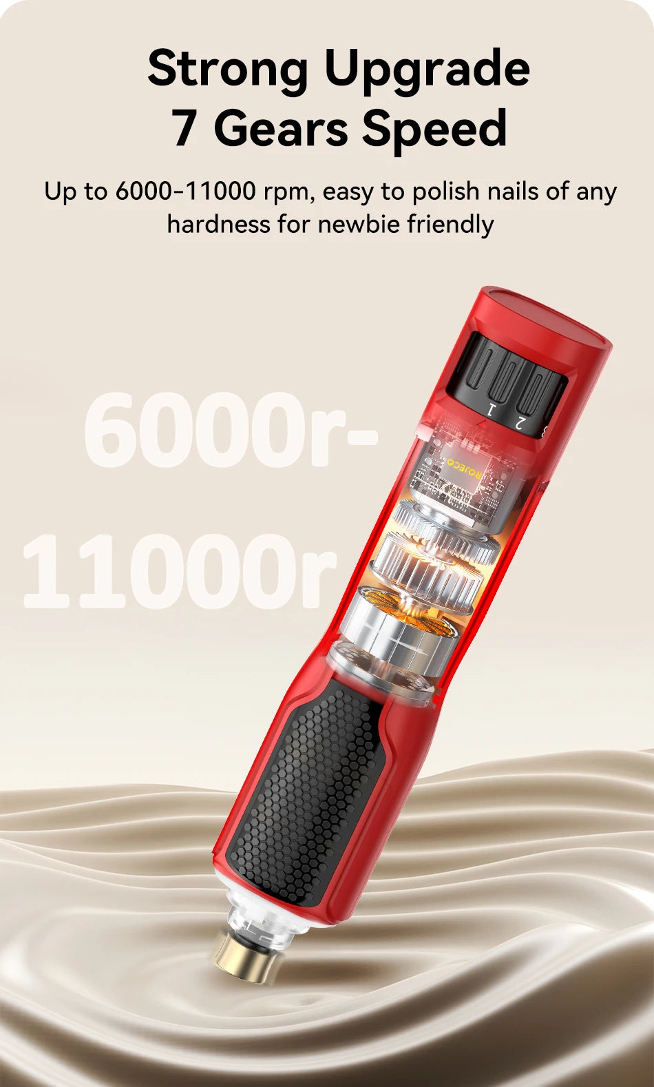 ROJECO Electric Pet Nail Grinder – Rechargeable, LED Light, 7-Speed for Cats & Dogs