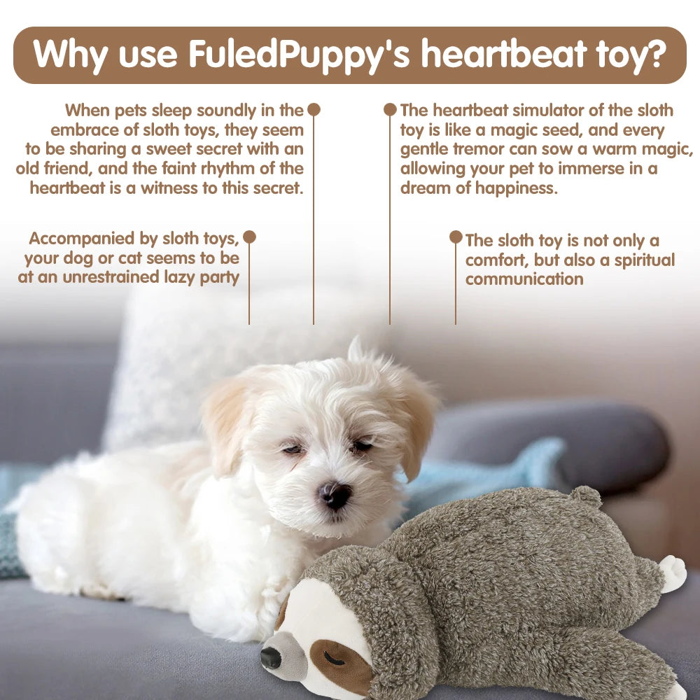 Sloth Heartbeat Puppy Toy – Sleep Aid & Stress Relief
