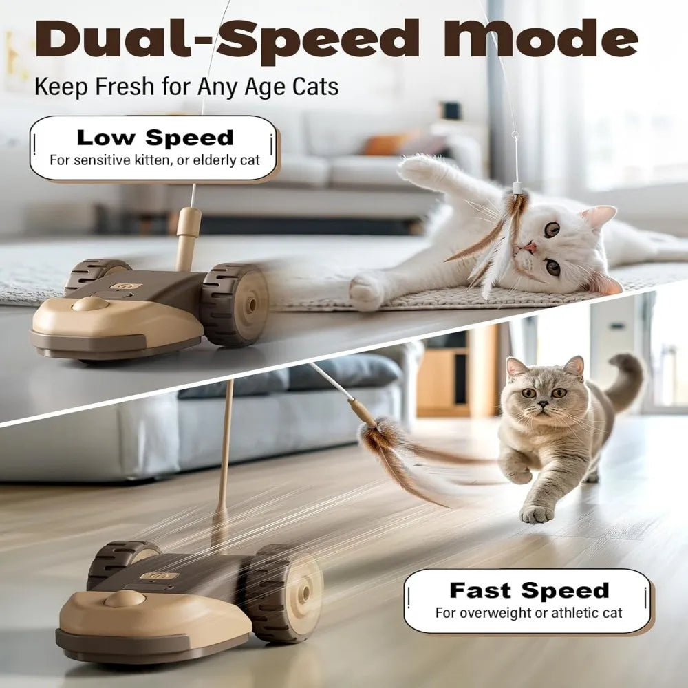 Smart Auto-Moving Cat Toy Car – 2 Modes, Touch Wake-Up