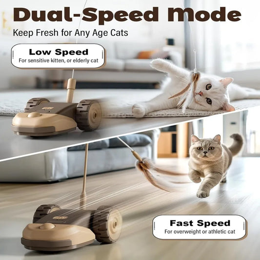 Smart Auto-Moving Cat Toy Car – 2 Modes, Touch Wake-Up