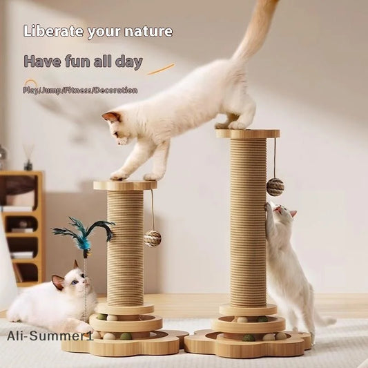 Funny Sisal Cat Scratching Board Cat Climbing Frame Turntable Wear-Resistant Scratching Board Toy Cat Grab Column Cat Supplies