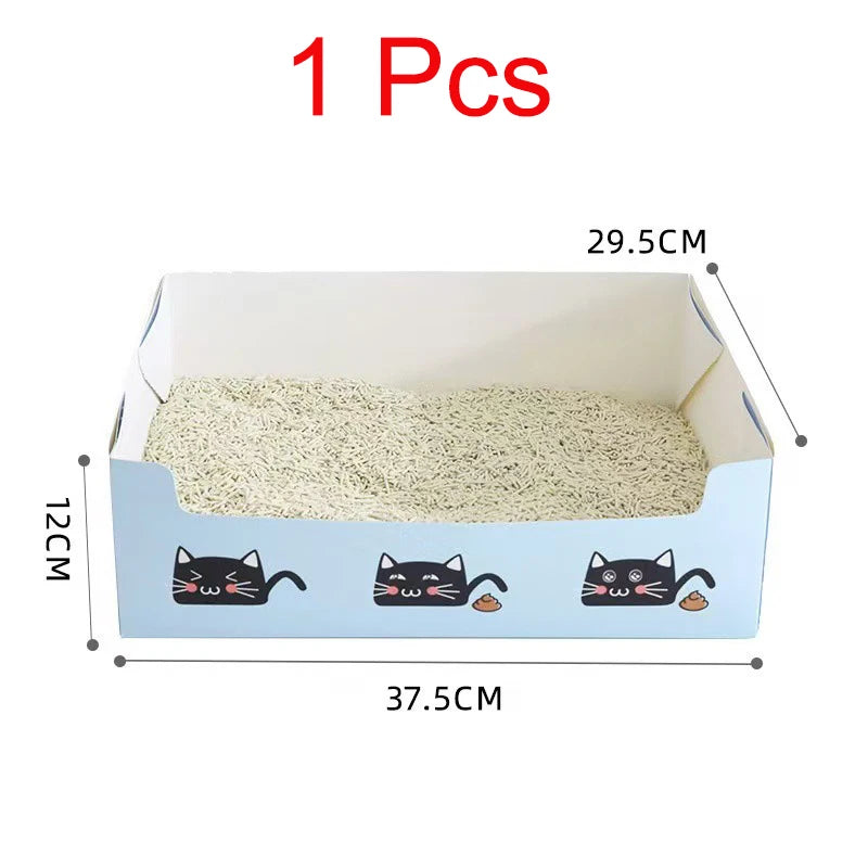 Disposable Cat Litter Box PP Waterproof Box Cat Toilet Special Cat Toilet Oversized Folding Cat Portable Outdoor Temporary Car