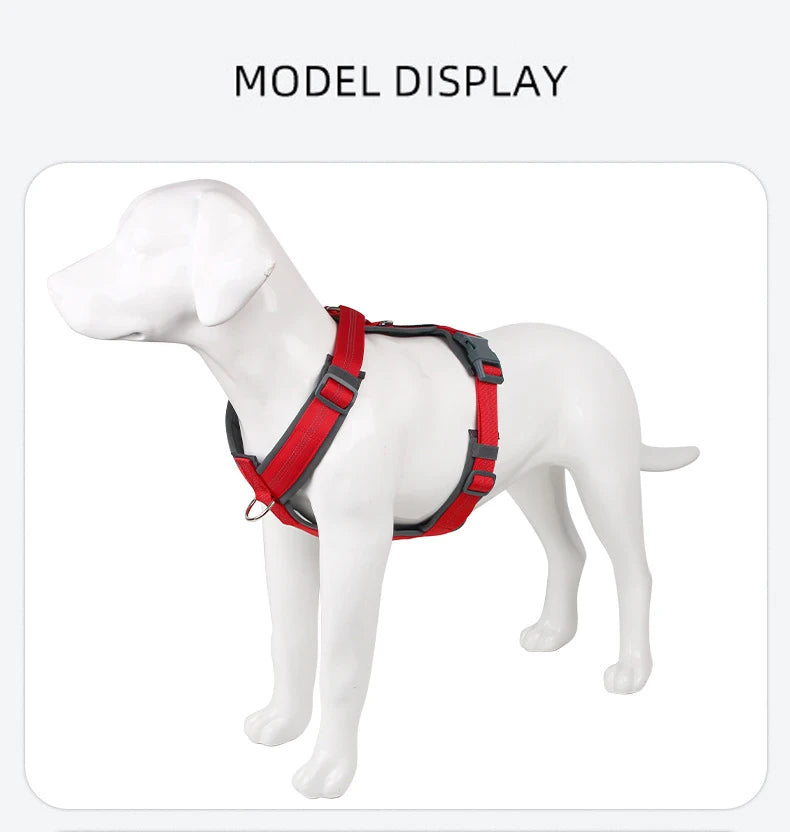 Comfortable Adjustable H-Shaped Large Dog Harness Washable Nylon Nighttime Reflective No Pull Pet Vest Harness Arnés Para Perros