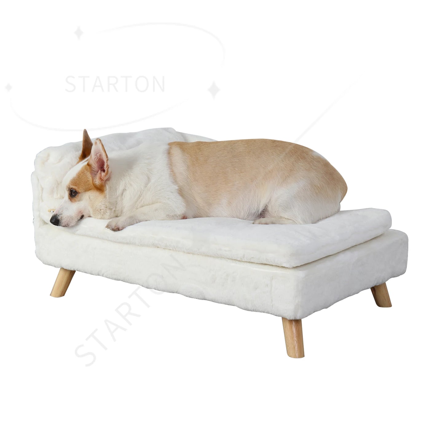 Nordic Wooden Pet Stool Bed – Waterproof Cozy Pad