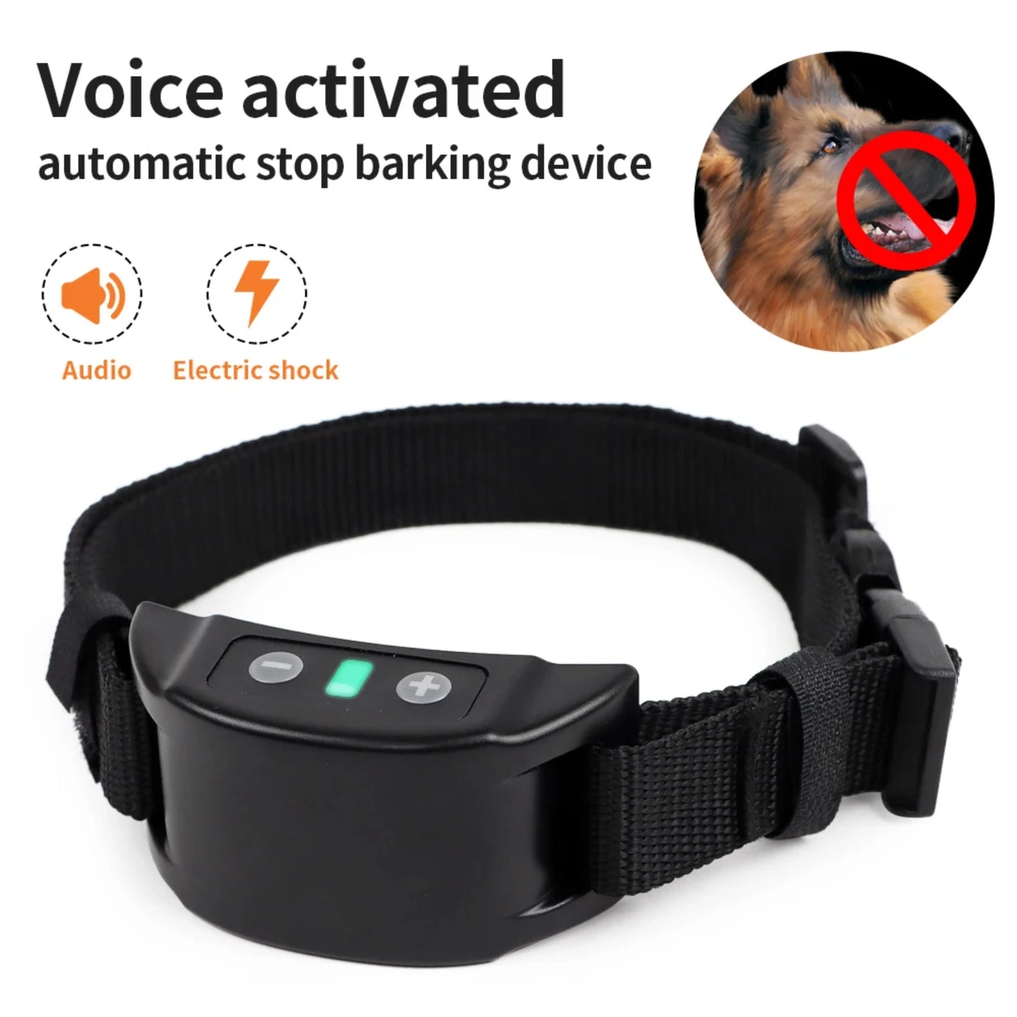 Electric Anti-Bark Collar – USB Rechargeable, Safe Static Shock