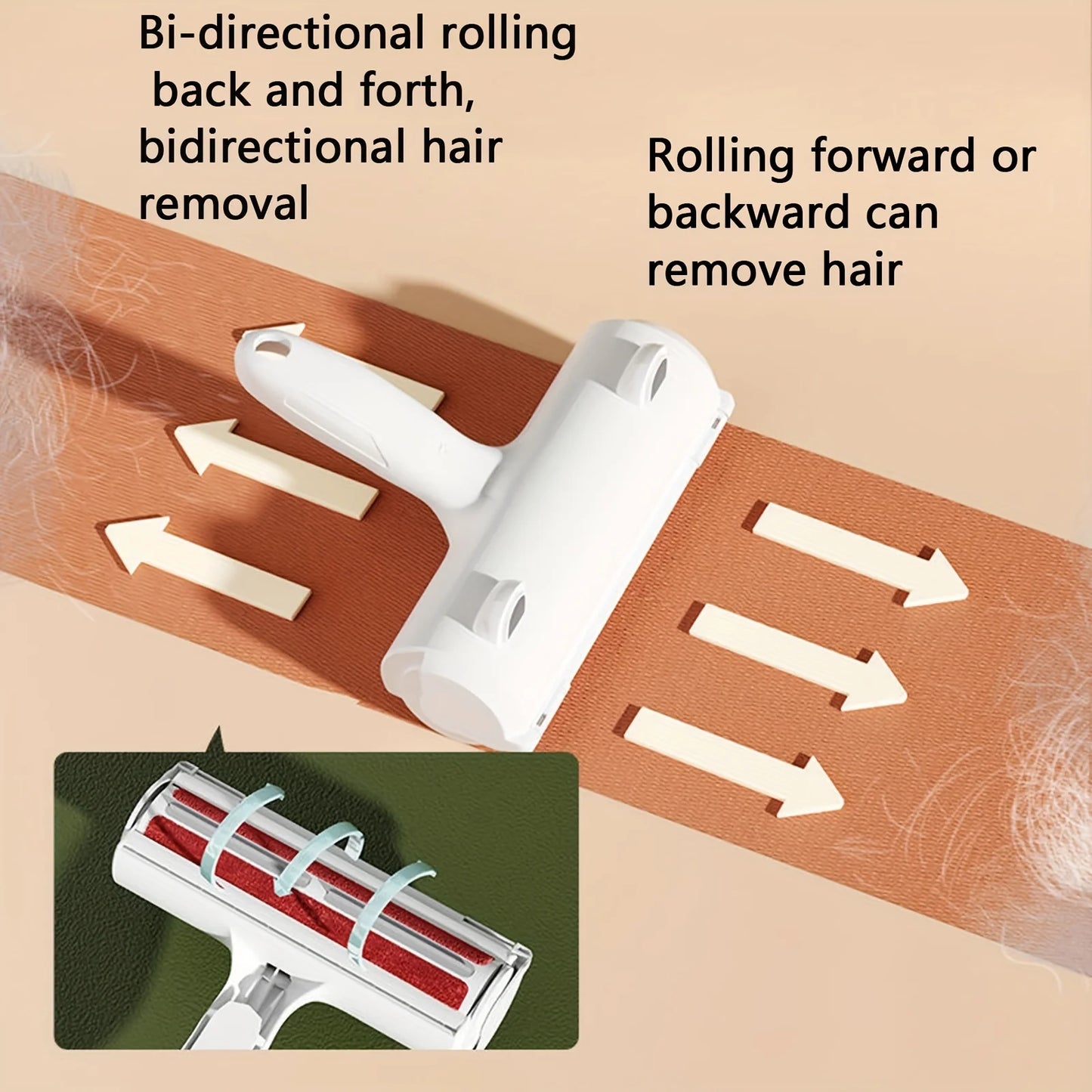 Reusable Pet Hair Remover Roller with Self-Cleaning Base