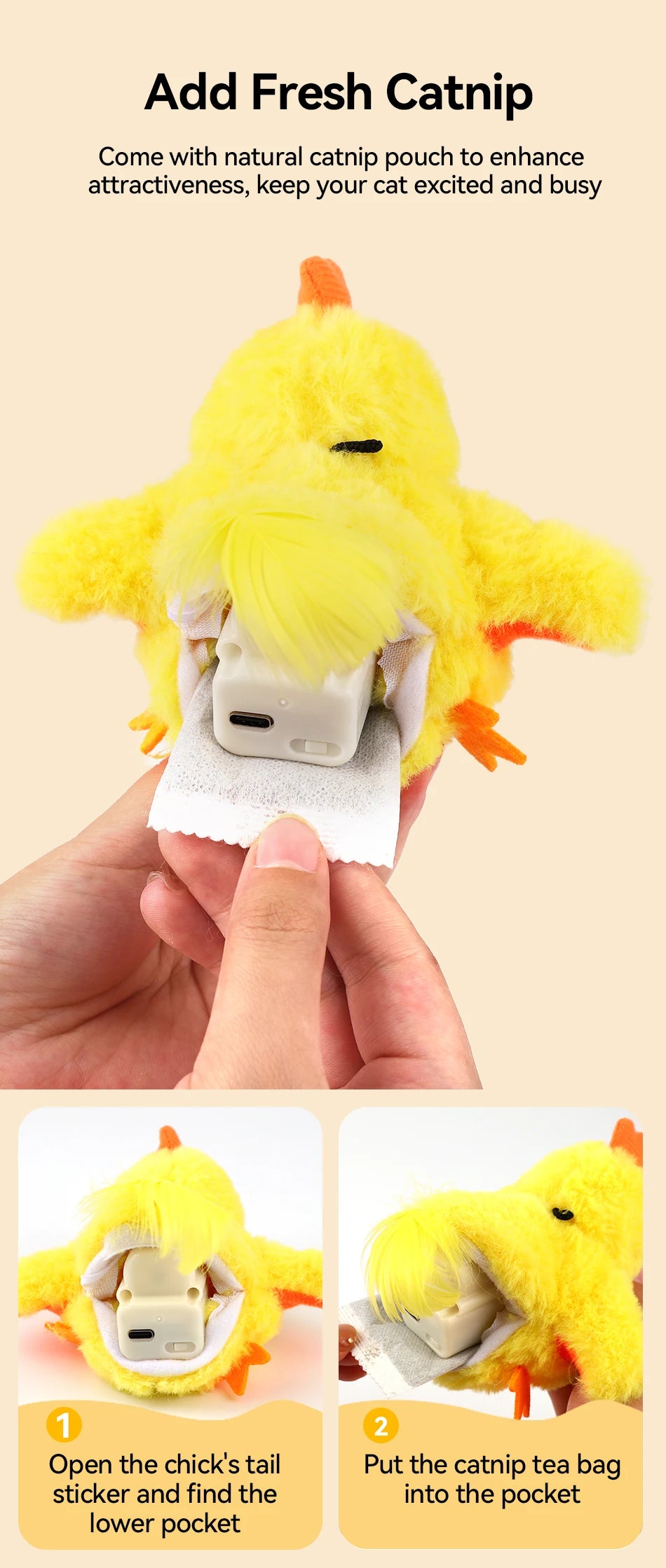 Auto Flapping Chicken Cat Toy – Catnip, Sound & Remote Control