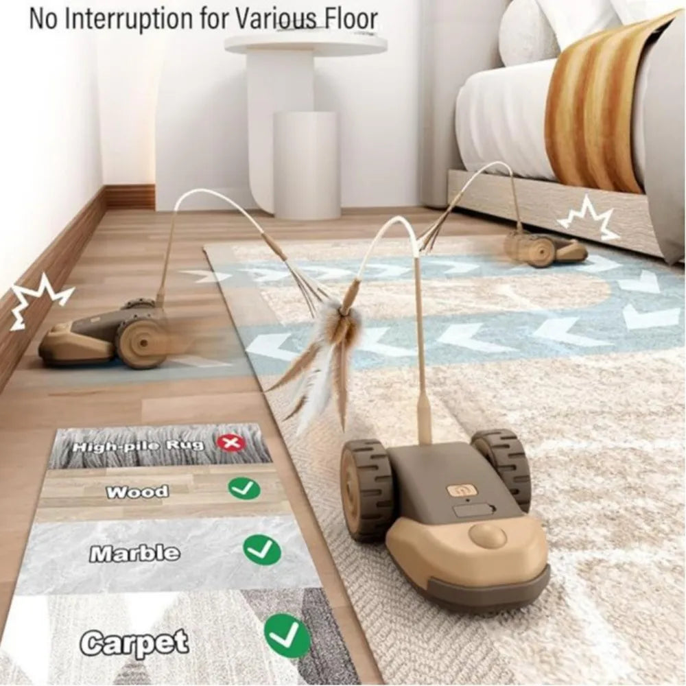 Smart Auto-Moving Cat Toy Car – 2 Modes, Touch Wake-Up