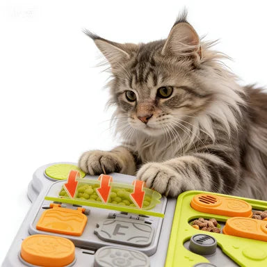 Cat Slow Feeder Treat Dispenser – Interactive Training Toy