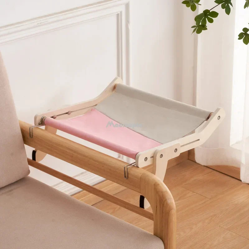 Cat Window Perch Wooden Assembly Hanging Bed Pet Mat  Cozy Sunny Seat Window Mounted Cats Hammock Aerial Pet Shelf Nest Beds