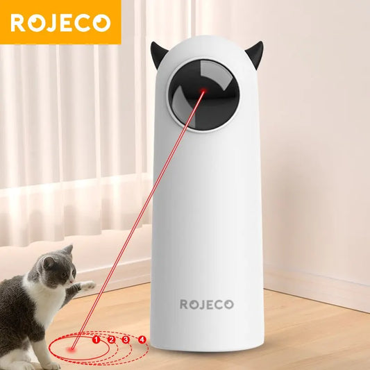 ROJECO Auto Laser Cat Toy – Smart Interactive LED Teaser for Cats & Dogs