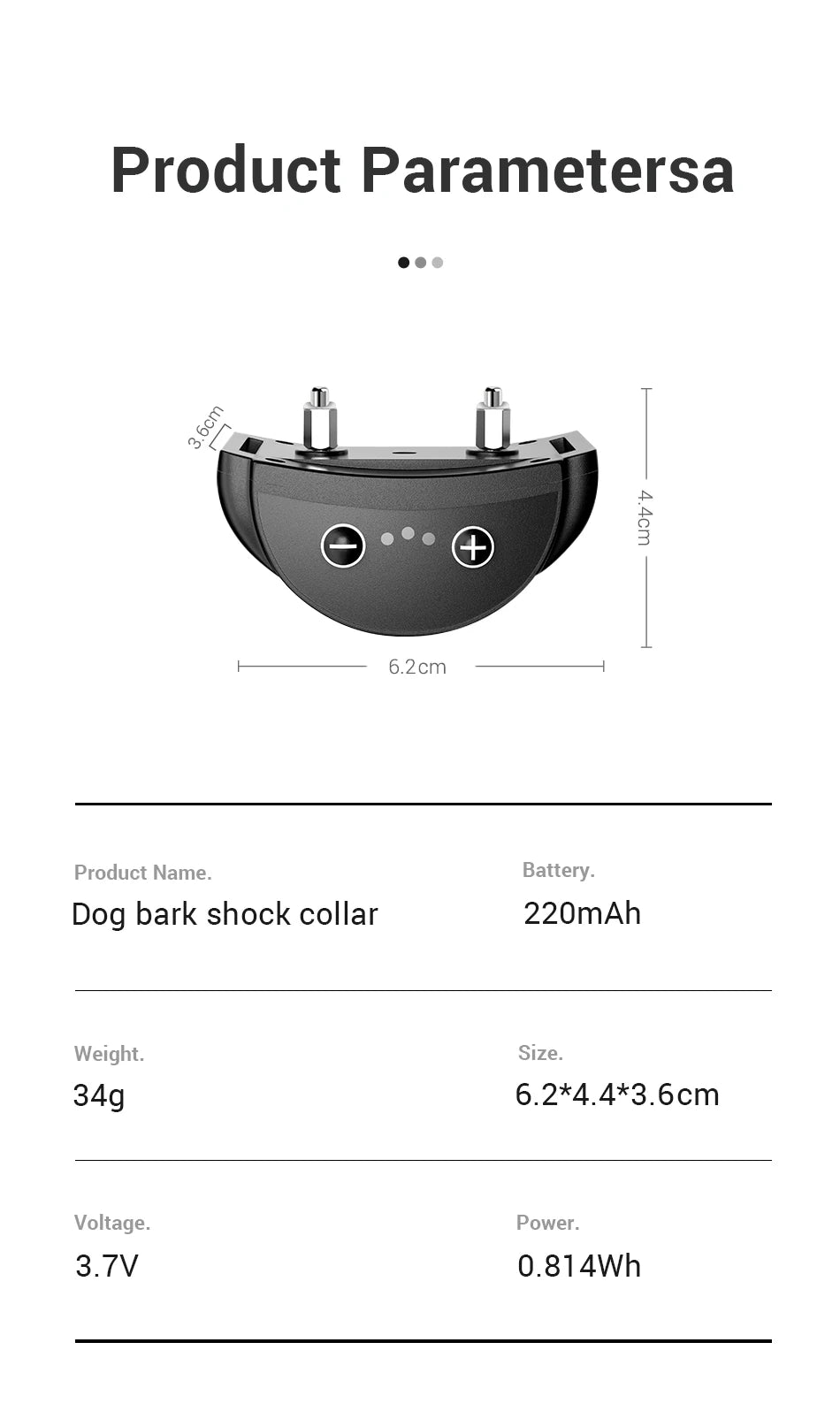 ROJECO Electric Dog Anti Bark Shock Collar Rechargeable Dogs Training Bark Control Collars For Pet Automatic Dog Barking Stopper
