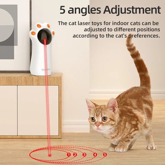 ROJECO Auto Laser Cat Toy – Smart LED Teaser, Handheld & Interactive